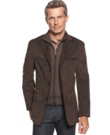 With a touchable texture and a zip-out bib, this sport coat from Tasso Elba is an all-season winner. With a touchable texture and a zip-out bib, this sport coat from Tasso Elba is an all-season winner.