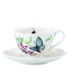 Spring is perpetually in season with whimsical Butterfly Meadow dinnerware. Dishes like these porcelain cup and saucer boast colorful blooms and butterflies that mingle on beautiful porcelain for a sweet, breezy scene that's made to mix and match. Qualifies for Rebate