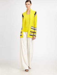 This colorful intarsia-knit design is cinched at the waist with a self sash belt.Open frontLong sleevesSelf sash belt67% wool/18% silk/10% cashmere/5% nylonDry cleanMade in ItalyModel shown is 5'11 (180cm) wearing US size Small. This colorful intarsia-knit design is cinched at the waist with a self sash belt.Open frontLong sleevesSelf sash belt67% wool/18% silk/10% cashmere/5% nylonDry cleanMade in ItalyModel shown is 5'11 (180cm) wearing US size Small.