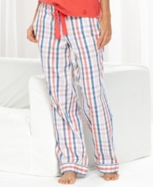 Colorful and bright. Nautica's Harbor View Plaid pajama pants are a cheerful way to lounge around. Colorful and bright. Nautica's Harbor View Plaid pajama pants are a cheerful way to lounge around.