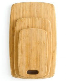 Natural materials not only lend a charming, rustic air to your countertop, they're also gentle on your knife edges. These cultured cutting boards are finely crafted from natural long-grain bamboo -- both lightweight and exceptionally tough -- for perfect prep and protection. Limited lifetime warranty. Natural materials not only lend a charming, rustic air to your countertop, they're also gentle on your knife edges. These cultured cutting boards are finely crafted from natural long-grain bamboo -- both lightweight and exceptionally tough -- for perfect prep and protection. Limited lifetime warranty.