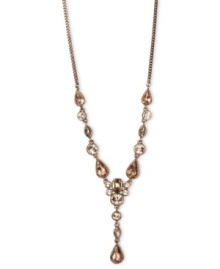 Rosy and refreshing. Silk glass stones make Givenchy's rose-gold tone mixed metal necklace a glistening creation needed to complete your collection. Approximate length: 16 inches. Approximate drop: 2-5/8 inches.