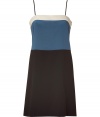 Bring 1960s-inspired style to your day look with this chic colorblock dress from DKNY - Round neck, sleeveless, colorblock detail, concealed side zip closure - Wear with peep-toe platforms, and a draped front leather jacket