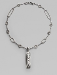 From the Bedeg Collection. A basketwoven rectangular pendant is suspended on a Sautoir chain.Sterling silver Length, about 18 Pendant length, about 2½ Pendant width, about ½ Lobster clasp closure Made in Bali 