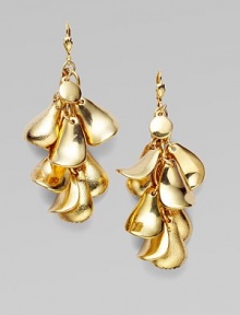 A trickle of golden petals create a look that's at once natural and glam.12k goldplating Length, about 3¼ Wire lever backs Imported A trickle of golden petals create a look that's at once natural and glam.12k goldplating Length, about 3¼ Wire lever backs Imported