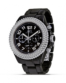 AWI International Round Black Ceramic and Stainless Steel Watch, 42mm AWI International Round Black Ceramic and Stainless Steel Watch, 42mm