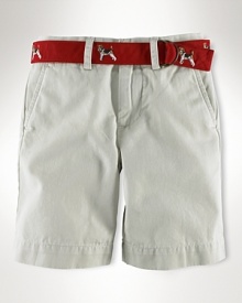Handsome short in substantial cotton twill. Handsome short in substantial cotton twill.