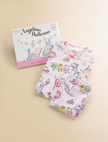 Your little girl can dream about pliés and pirouettes just like Angelina with this beloved story and coordinating cotton knit pajamas.Written by Katharine HolabirdIllustrated by Helen CraigHardcover, 32 pagesRecommended for ages 4-8PJs with elastic waist, scalloped trim and a satin bowCottonMachine washMade in USA Please note: Doll sold separately. Your little girl can dream about pliés and pirouettes just like Angelina with this beloved story and coordinating cotton knit pajamas.Written by Katharine HolabirdIllustrated by Helen CraigHardcover, 32 pagesRecommended for ages 4-8PJs with elastic waist, scalloped trim and a satin bowCottonMachine washMade in USA Please note: Doll sold separately.