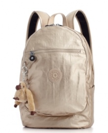 Kipling's Challenger backpack comes equipped for busy days, with a special mp3-player pocket, organizer features and a cute monkey keychain. Kipling's Challenger backpack comes equipped for busy days, with a special mp3-player pocket, organizer features and a cute monkey keychain.