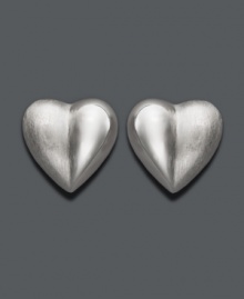 Show your adoration in stylish studs. Crafted in sterling silver, earrings features a sweet, heart-shaped design. Approximate diameter: 1/2 inch. Show your adoration in stylish studs. Crafted in sterling silver, earrings features a sweet, heart-shaped design. Approximate diameter: 1/2 inch.