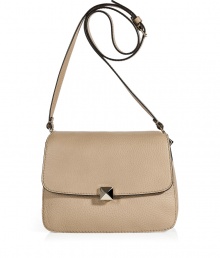 With its elegant nude hue and covetable rockstud closure, Valentinos accordion-style shoulder bag counts as a multi-season must - Flap-over, buckled shoulder strap, three internal sections, inside zippered back wall pocket - Lends an iconic polish to leather leggings and chic tailored sheaths alike With its elegant nude hue and covetable rockstud closure, Valentinos accordion-style shoulder bag counts as a multi-season must - Flap-over, buckled shoulder strap, three internal sections, inside zippered back wall pocket - Lends an iconic polish to leather leggings and chic tailored sheaths alike