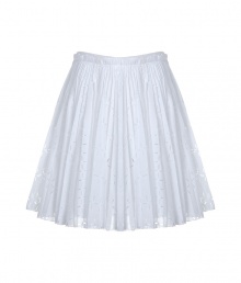 Sweet summer skirt made of fine white cotton - Narrow waistband, side zipper and flattering length - Side mesh elements - Decorative folds and perforated top - Flowing silhouette - Perfect for daytime, garden parties or at the beach club - Style with flat sandals and pastel blouse for romantic look Sweet summer skirt made of fine white cotton - Narrow waistband, side zipper and flattering length - Side mesh elements - Decorative folds and perforated top - Flowing silhouette - Perfect for daytime, garden parties or at the beach club - Style with flat sandals and pastel blouse for romantic look