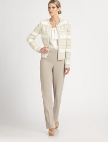 This crisp, clean straight-leg silhouette is rendered in lightweight crepe marocain.Self waistbandZip flyInseam, about 3563% triacetate/37% polyesterDry cleanMade in USA of imported fabricModel shown is 5'11 (180cm) wearing US size 4. This crisp, clean straight-leg silhouette is rendered in lightweight crepe marocain.Self waistbandZip flyInseam, about 3563% triacetate/37% polyesterDry cleanMade in USA of imported fabricModel shown is 5'11 (180cm) wearing US size 4.