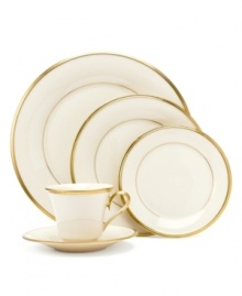 From the Lenox Dimension dinnerware collection, classic Eternal place settings elegantly accent the table. In ivory china with rich gold trim. Qualifies for Rebate From the Lenox Dimension dinnerware collection, classic Eternal place settings elegantly accent the table. In ivory china with rich gold trim. Qualifies for Rebate