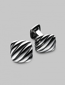 A special touch with a sculpted edge in cable-texture silver. About ¾ square Imported A special touch with a sculpted edge in cable-texture silver. About ¾ square Imported
