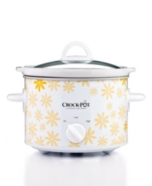 Step up the style in your kitchen with this patterned CrockPot. Ready to make meals while you're out living life, this slow cooker features a 2.5-qt. removable stoneware pot that locks in incredible flavor & tender juices, plus the convenient keep warm setting means you're never too late for a hot meal. 1-year warranty. Model SCR252. Step up the style in your kitchen with this patterned CrockPot. Ready to make meals while you're out living life, this slow cooker features a 2.5-qt. removable stoneware pot that locks in incredible flavor & tender juices, plus the convenient keep warm setting means you're never too late for a hot meal. 1-year warranty. Model SCR252.
