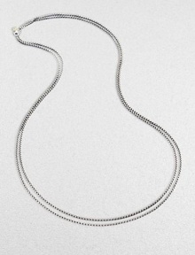 From the Chain collection. Elegant yet sturdy, this double strand of sterling silver features a 14k yellow gold logo at the clasp.Sterling silver 14k yellow gold Length, about 18 when doubled Lobster clasp Imported From the Chain collection. Elegant yet sturdy, this double strand of sterling silver features a 14k yellow gold logo at the clasp.Sterling silver 14k yellow gold Length, about 18 when doubled Lobster clasp Imported