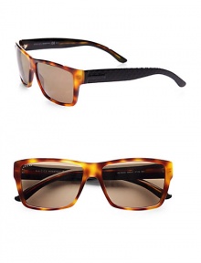 A tortoise shell pattern and textured black temples give these classic full-rim sunglasses a stylish twist.Brown gradient lens100% UV protectiveMade in Italy A tortoise shell pattern and textured black temples give these classic full-rim sunglasses a stylish twist.Brown gradient lens100% UV protectiveMade in Italy