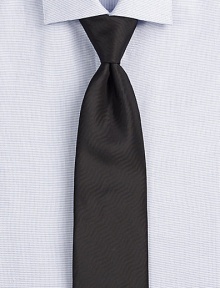 Subtle wave pattern lends a textured finish to a dress wardrobe essential, neatly woven in fine Italian silk.About 3 wideSilkDry cleanMade in Italy Subtle wave pattern lends a textured finish to a dress wardrobe essential, neatly woven in fine Italian silk.About 3 wideSilkDry cleanMade in Italy