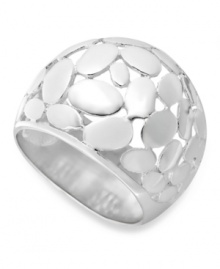 Spotting beauty. This ring from Touch of Silver is crafted in silver-plated brass with an open pattern making a stunning visual statement. Approximate length: 1/2 inch. Approximate inner diameter: 3/8 inch. Spotting beauty. This ring from Touch of Silver is crafted in silver-plated brass with an open pattern making a stunning visual statement. Approximate length: 1/2 inch. Approximate inner diameter: 3/8 inch.