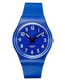 Throw on some metal with this Flaky Indigo watch from Swatch.