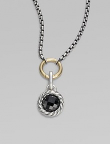 A richly faceted black onyx in a graceful cable frame makes an elegant addition to your own necklace or bracelet. Black onyx Sterling silver Diameter, about ½ Spring clip clasp Made in USA Please note: Necklace sold separately. A richly faceted black onyx in a graceful cable frame makes an elegant addition to your own necklace or bracelet. Black onyx Sterling silver Diameter, about ½ Spring clip clasp Made in USA Please note: Necklace sold separately.