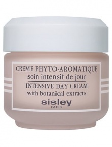 Silky, light-textured intensive day cream protects, tones and hydrates facial skin while maintaining its optimum moisture level. Contains a complex of essential oils and botanicals. Suitable for all skin types. Imported from France. 1.7 oz. Silky, light-textured intensive day cream protects, tones and hydrates facial skin while maintaining its optimum moisture level. Contains a complex of essential oils and botanicals. Suitable for all skin types. Imported from France. 1.7 oz.