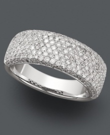 A simple band packed with statement-making sparkle. Trio by Effy Collection's dazzling ring features rows of round-cut diamonds (1 ct. t.w.) set in 14k white gold. A simple band packed with statement-making sparkle. Trio by Effy Collection's dazzling ring features rows of round-cut diamonds (1 ct. t.w.) set in 14k white gold.