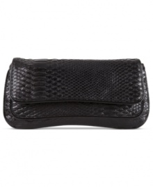 Take exotic out for the evening with this posh, python print bag from Style&co. Perfectly sized to stash the absolute essentials, such as phone, cash, cards and favorite lipstick. Take exotic out for the evening with this posh, python print bag from Style&co. Perfectly sized to stash the absolute essentials, such as phone, cash, cards and favorite lipstick.