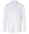 Finish off your workweek staples with this stylish stretch cotton button-down from Jil Sander - Spread collar, front button placket, long sleeves, buttoned cuffs, shirttail hemline - Slim fit - Pair with jeans, trousers, chinos, or cords