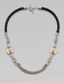 From the Iris Collection. From braided leather to multi-row chains, this decorative style offers an myriad of details. Sterling silver 18k gold Carved frosted rock crystal beads Toggle closure Length, about 20 Imported From the Iris Collection. From braided leather to multi-row chains, this decorative style offers an myriad of details. Sterling silver 18k gold Carved frosted rock crystal beads Toggle closure Length, about 20 Imported