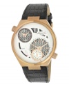 Dual time and exotic leather lend an air of timeless sophistication to this Kenneth Cole New York watch.