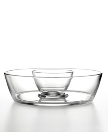 A clear winner for timeless style and versatility, the Michelangelo Masterpiece chip and dip is an invaluable addition to everyday tables and the party buffet. Featuring a simple silhouette in luminous, lead-free glass from Luigi Bormioli's collection of serveware and serving dishes. A clear winner for timeless style and versatility, the Michelangelo Masterpiece chip and dip is an invaluable addition to everyday tables and the party buffet. Featuring a simple silhouette in luminous, lead-free glass from Luigi Bormioli's collection of serveware and serving dishes.