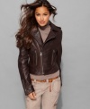 Buffalo's motorcycle jacket adds a chic – maybe even a little rebellious – edge to any outfit! The supple leather looks better with each wear, too. (Clearance)