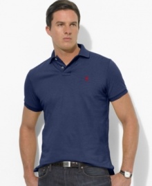 Short-sleeved polo shirt cut for a comfortable, classic fit.