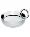 Smooth silver plate renders extra brilliant with the clean, fluid lines of Vertigo giftware. Ideal for jewelry, party snacks or pure decoration, this medium bangle bowl features a twisted ring for improved functionality and contemporary flair.