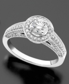 Make this celebration extra special. 14k white gold engagement ring with round-cut diamond (1 ct. t.w.). Make this celebration extra special. 14k white gold engagement ring with round-cut diamond (1 ct. t.w.).