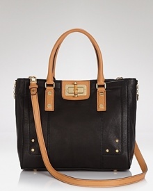 Milly is the go-to for classic pieces with a modern edge like this contrast leather shoulder bag. Two top handles means you can carry it as a tote, while the tonal leathers perfects trend-right accessorizing. Milly is the go-to for classic pieces with a modern edge like this contrast leather shoulder bag. Two top handles means you can carry it as a tote, while the tonal leathers perfects trend-right accessorizing.