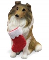 Bark up the right tree with a Christmas ornament for your dog – or a fellow animal lover! A doe-eyed collie begs for a stocking full of bones. From Sandicast.