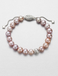 From the Spiritual Bead Collection. Luminous pink freshwater pearls on a sterling silver box chain with sterling silver cabled bead accents. 8mm pink freshwater pearlsSterling silverDiameter, about 7.75 adjustableBead closureImported From the Spiritual Bead Collection. Luminous pink freshwater pearls on a sterling silver box chain with sterling silver cabled bead accents. 8mm pink freshwater pearlsSterling silverDiameter, about 7.75 adjustableBead closureImported