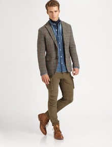 A sportcoat is the cornerstone of any tailored look, and this multicolored style is expertly crafted in fine wool with a rich color palette and contrasting elbow patches, ideal for any autumn wardrobe.Button-frontWaist flap pocketsFully linedWoolDry cleanImported A sportcoat is the cornerstone of any tailored look, and this multicolored style is expertly crafted in fine wool with a rich color palette and contrasting elbow patches, ideal for any autumn wardrobe.Button-frontWaist flap pocketsFully linedWoolDry cleanImported