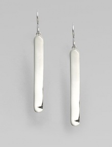 From the Saddle Collection. Exquisitely simple, subtly curved elongated ovals of polished sterling silver, sleek and shining. Sterling silverLength, about 1½Ear wireImported