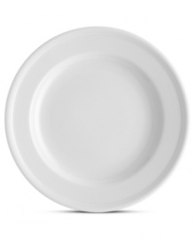 A blank slate. Subtle concentric rings and a timeless silhouette combine in the ultra-versatile Loft Trend Rim salad plate from THOMAS by Rosenthal. Double-fired porcelain proves extra durable, segueing seamlessly from oven to table.