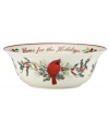 Perfect for serving holiday sides, this Lenox Winter Greetings bowl combines everything that's beautiful about the season in fine ivory porcelain. With the words, home for the holidays, it also makes a thoughtful gift.