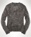A classic crewneck sweater is constructed from soft ragg cotton for polished, versatile style.