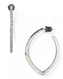 This captivating pair of hoop earrings from ABS by Allen Schwartz ups the glamor with crystal accents and a sharp shape. Wear this pair to get your cocktail finery on point.