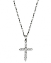 Symbolic sentiment. Giani Bernini's pretty cross pendant is adorned with round-cut cubic zirconias (5/8 ct. t.w.) set in sterling silver. Approximate length: 15 inches. Approximate drop: 1/2 inch. Symbolic sentiment. Giani Bernini's pretty cross pendant is adorned with round-cut cubic zirconias (5/8 ct. t.w.) set in sterling silver. Approximate length: 15 inches. Approximate drop: 1/2 inch.