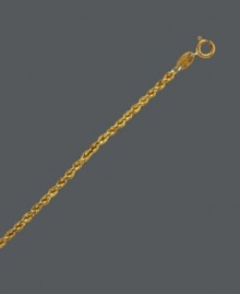 Get beach-ready with this pretty anklet. Crafted in 14k gold, anklet features a diamond cut seamless rope design. Approximate length: 10 inches.