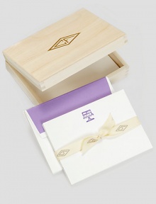 Packed in a gold-stamped wood box, these elegant cards with a charming cake design, letterpressed by hand on creamy cotton stock, make a delightful party invitation for any celebration.Original Charles Fradin illustrationLetterpressed by hand100% cotton stock6.5L X 4.75WCoordinating envelopes with purple liningSet of 18, with envelopesGold-stamped wood storage boxMade in USA Packed in a gold-stamped wood box, these elegant cards with a charming cake design, letterpressed by hand on creamy cotton stock, make a delightful party invitation for any celebration.Original Charles Fradin illustrationLetterpressed by hand100% cotton stock6.5L X 4.75WCoordinating envelopes with purple liningSet of 18, with envelopesGold-stamped wood storage boxMade in USA