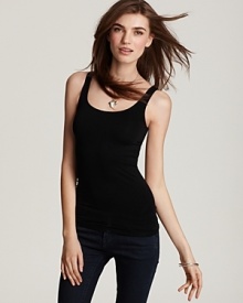 Get back to basics with Aqua's seamless tank top. The stretch crew neck is the perfect foundation for layering, or wear it alone when the weather heats up. Get back to basics with Aqua's seamless tank top. The stretch crew neck is the perfect foundation for layering, or wear it alone when the weather heats up.